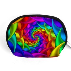 Psychedelic Rainbow Spiral Accessory Pouch (Medium) from ArtsNow.com Front