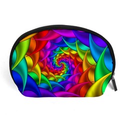 Psychedelic Rainbow Spiral Accessory Pouch (Large) from ArtsNow.com Front