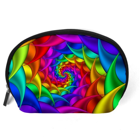 Psychedelic Rainbow Spiral Accessory Pouch (Large) from ArtsNow.com Back