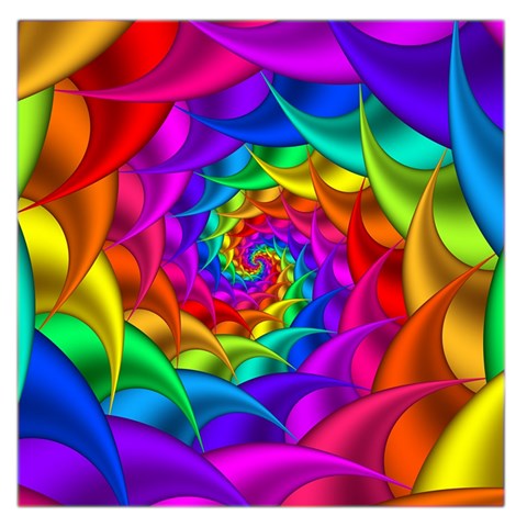 Psychedelic Rainbow Spiral Large Satin Scarf (Square) from ArtsNow.com Front