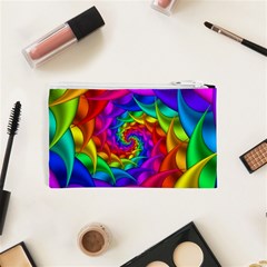 Psychedelic Rainbow Spiral Cosmetic Bag (XS) from ArtsNow.com Back