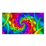 Psychedelic Rainbow Spiral Satin Shawl