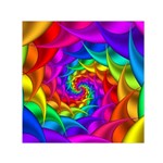 Psychedelic Rainbow Spiral Small Satin Scarf (Square)