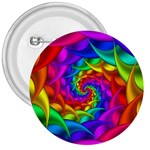 Psychedelic Rainbow Spiral 3  Button