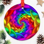 Psychedelic Rainbow Spiral Ornament (Round)