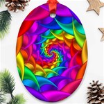 Psychedelic Rainbow Spiral Ornament (Oval)