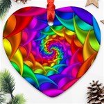 Psychedelic Rainbow Spiral Ornament (Heart)