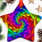 Psychedelic Rainbow Spiral Ornament (Star)