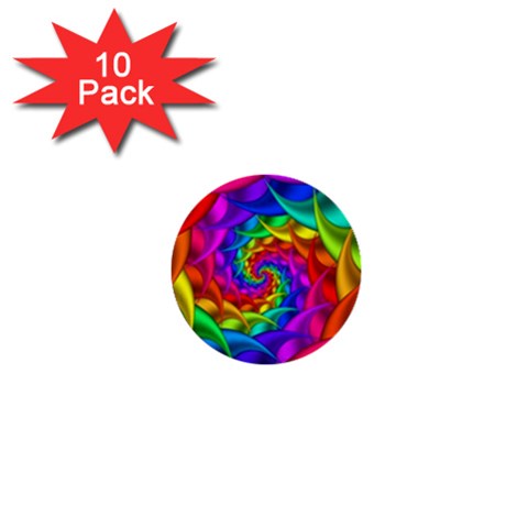 Psychedelic Rainbow Spiral 1  Mini Button (10 pack)  from ArtsNow.com Front