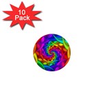 Psychedelic Rainbow Spiral 1  Mini Magnet (10 pack) 