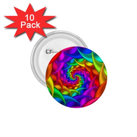 Psychedelic Rainbow Spiral 1.75  Button (10 pack)  from ArtsNow.com Front