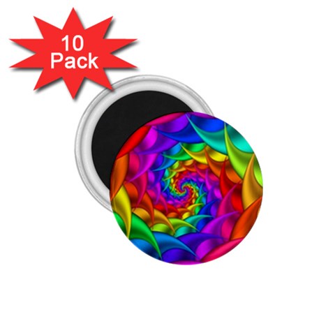 Psychedelic Rainbow Spiral 1.75  Magnet (10 pack)  from ArtsNow.com Front