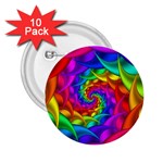 Psychedelic Rainbow Spiral 2.25  Button (10 pack)