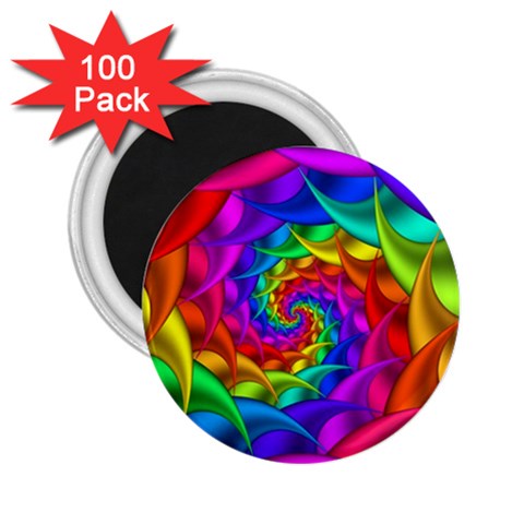 Psychedelic Rainbow Spiral 2.25  Magnet (100 pack)  from ArtsNow.com Front