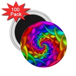 Psychedelic Rainbow Spiral 2.25  Magnet (100 pack) 