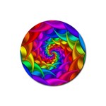 Psychedelic Rainbow Spiral Rubber Coaster (Round)