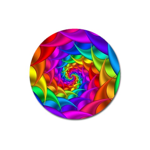 Psychedelic Rainbow Spiral Magnet 3  (Round) from ArtsNow.com Front