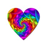 Psychedelic Rainbow Spiral Magnet (Heart)