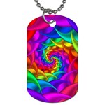 Psychedelic Rainbow Spiral Dog Tag (One Side)