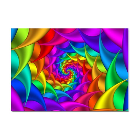 Psychedelic Rainbow Spiral Sticker A4 (10 pack) from ArtsNow.com Front