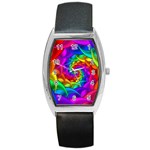 Psychedelic Rainbow Spiral Barrel Style Metal Watch