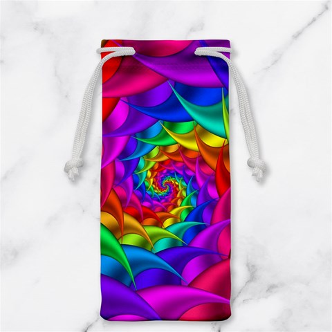 Psychedelic Rainbow Spiral Jewelry Bag from ArtsNow.com Front