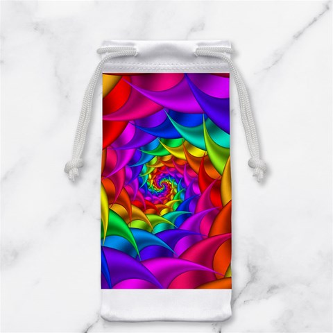 Psychedelic Rainbow Spiral Jewelry Bag from ArtsNow.com Back