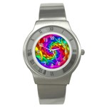 Psychedelic Rainbow Spiral Stainless Steel Watch