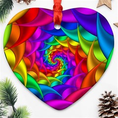 Psychedelic Rainbow Spiral Heart Ornament (Two Sides) from ArtsNow.com Front