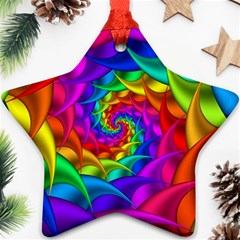 Psychedelic Rainbow Spiral Star Ornament (Two Sides) from ArtsNow.com Front