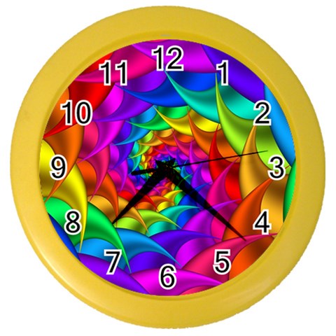 Psychedelic Rainbow Spiral Color Wall Clock from ArtsNow.com Front