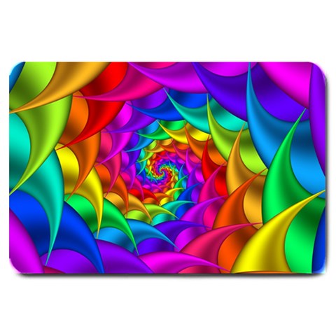 Psychedelic Rainbow Spiral Large Doormat from ArtsNow.com 30 x20  Door Mat