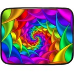 Psychedelic Rainbow Spiral Double Sided Fleece Blanket (Mini)