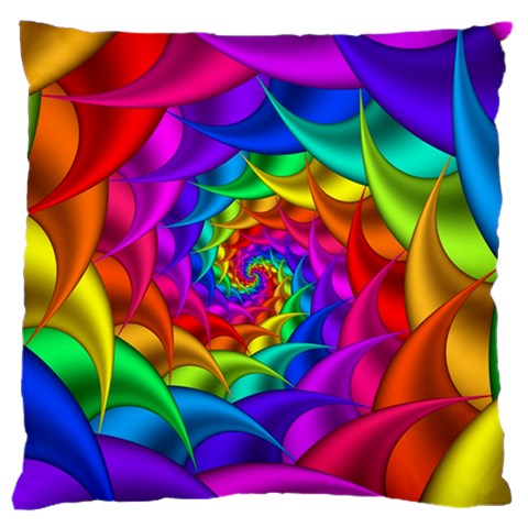 Psychedelic Rainbow Spiral Large Cushion Case (One Side) from ArtsNow.com Front