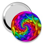 Psychedelic Rainbow Spiral 3  Handbag Mirror