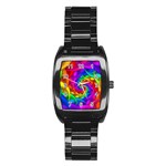 Psychedelic Rainbow Spiral Stainless Steel Barrel Watch