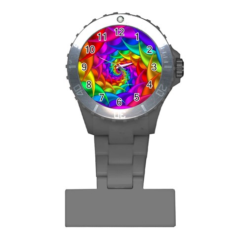 Psychedelic Rainbow Spiral Nurses Watch from ArtsNow.com Front