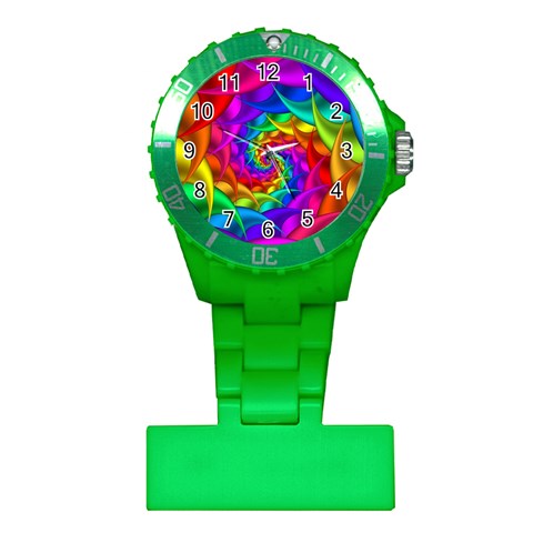 Psychedelic Rainbow Spiral Nurses Watch from ArtsNow.com Front