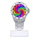 Psychedelic Rainbow Spiral Nurses Watch