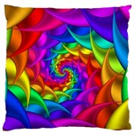 Psychedelic Rainbow Spiral Standard Flano Cushion Case (One Side)