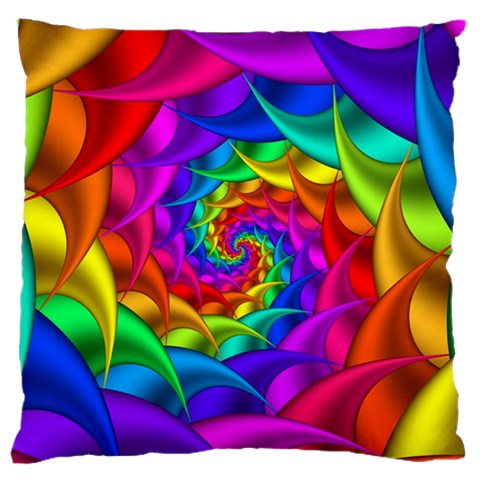 Psychedelic Rainbow Spiral Large Flano Cushion Case (One Side) from ArtsNow.com Front