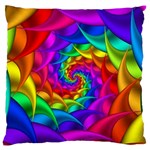 Psychedelic Rainbow Spiral Large Flano Cushion Case (One Side)