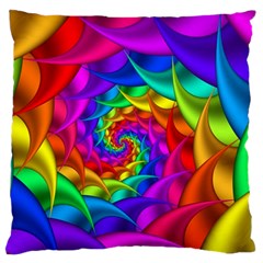 Psychedelic Rainbow Spiral Large Flano Cushion Case (Two Sides) from ArtsNow.com Front