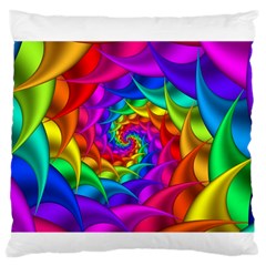 Psychedelic Rainbow Spiral Large Flano Cushion Case (Two Sides) from ArtsNow.com Back