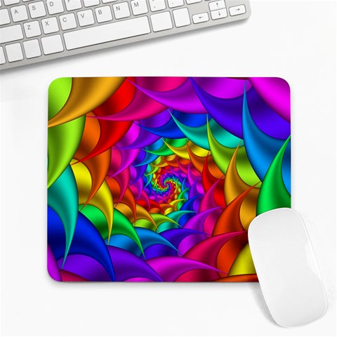 Psychedelic Rainbow Spiral Large Mousepad from ArtsNow.com Front