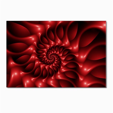 Red Glossy Fractal Spiral Postcard 4 x 6  (Pkg of 10) from ArtsNow.com Front