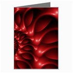 Red Glossy Fractal Spiral Greeting Card