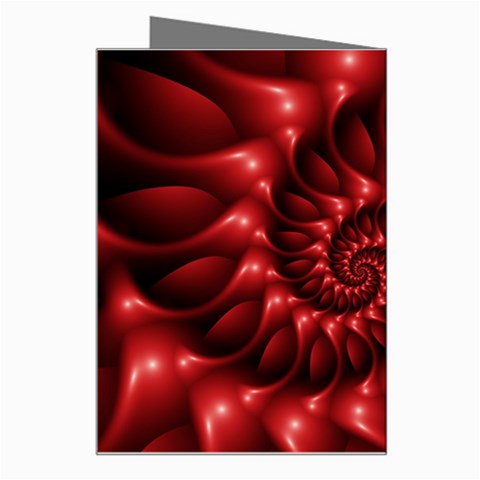 Red Glossy Fractal Spiral Greeting Card from ArtsNow.com Right