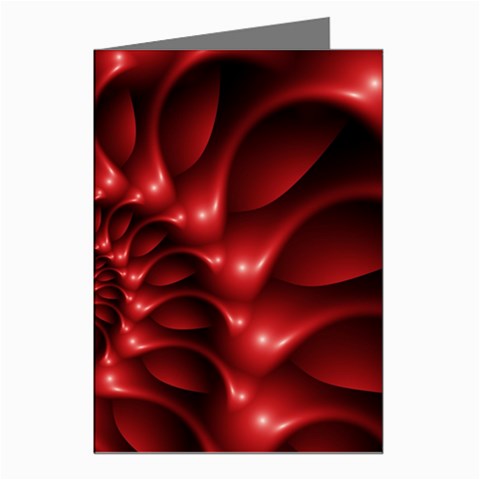 Red Glossy Fractal Spiral Greeting Cards (Pkg of 8) from ArtsNow.com Left