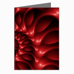 Red Glossy Fractal Spiral Greeting Cards (Pkg of 8) from ArtsNow.com Left